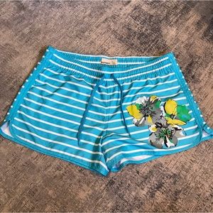 Women’s Blue Swim Shorts Size L Large Hawaiian